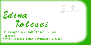 edina kolcsei business card